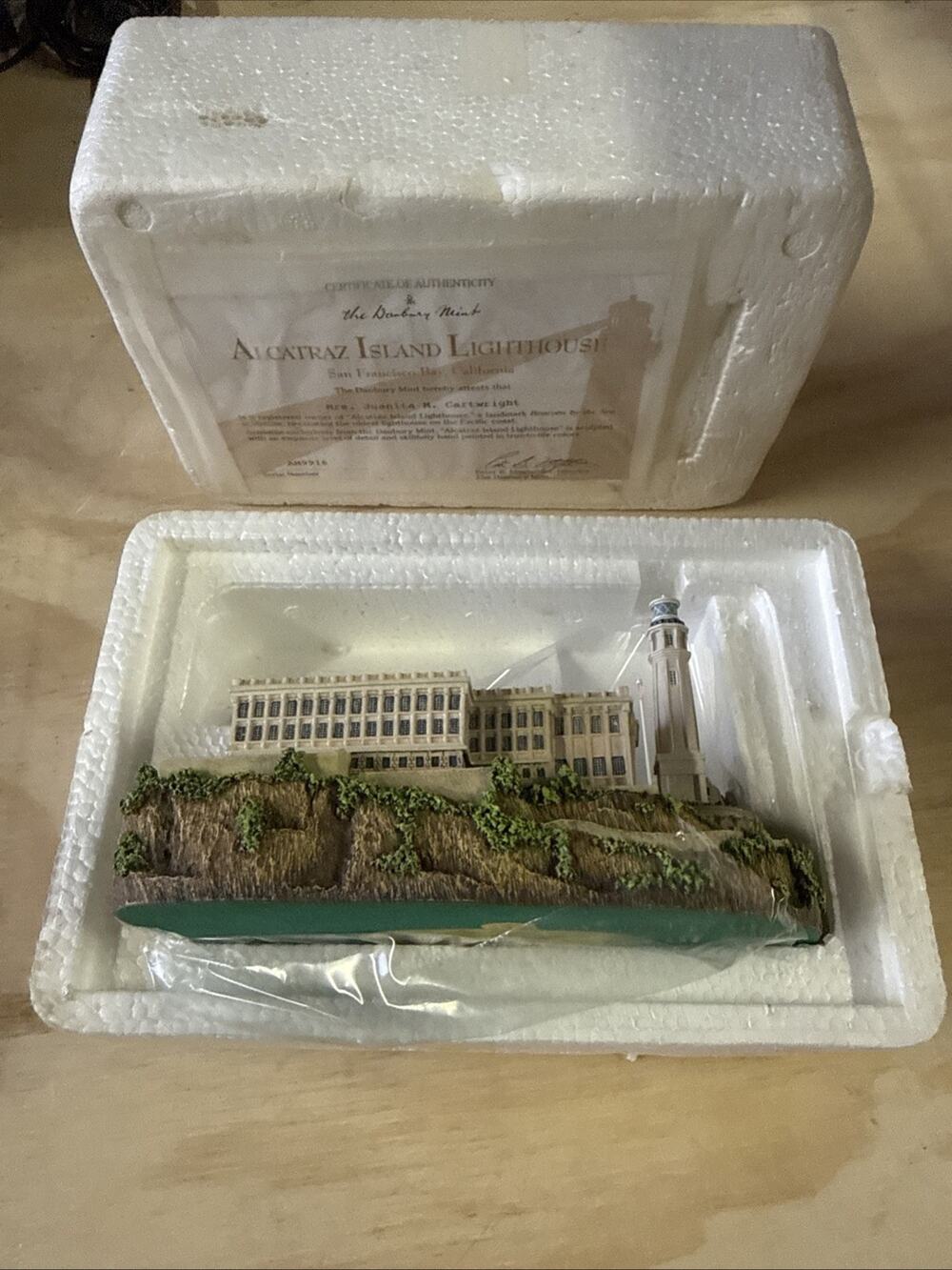 Danbury Mint Alcatraz Island Lighthouse Figurine San Francisco California